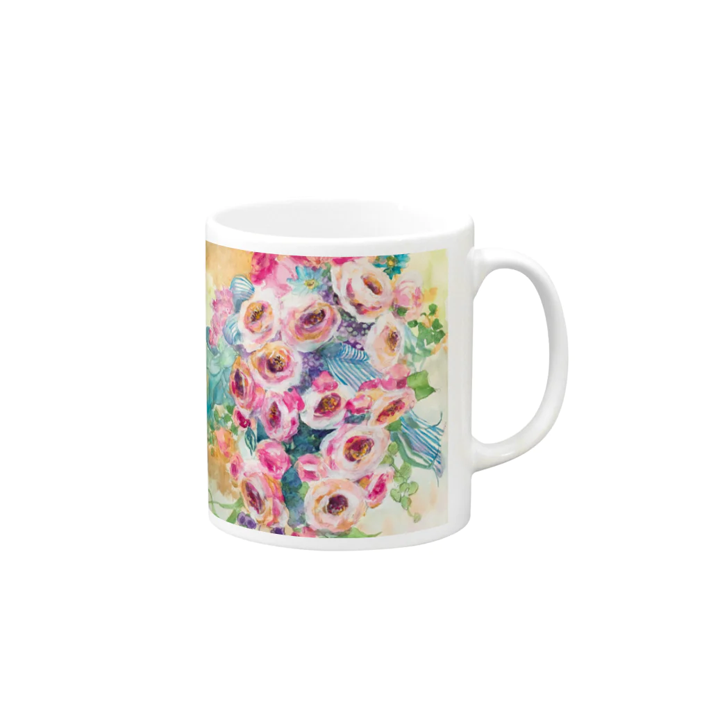 ほっぺこの夢色の薔薇 Mug :right side of the handle