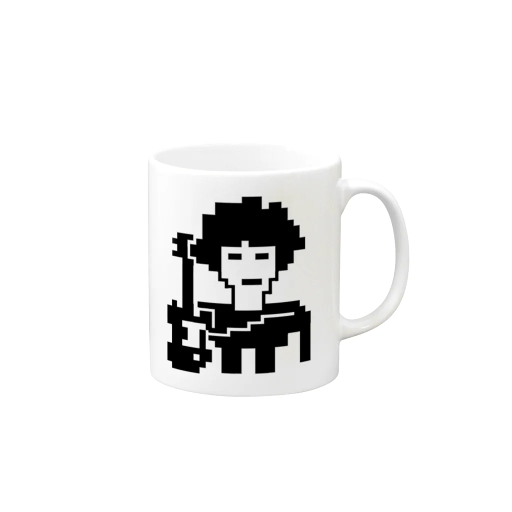 Momi Buncho Lab SHOPのpodo Mag (Bitmap) Mug :right side of the handle