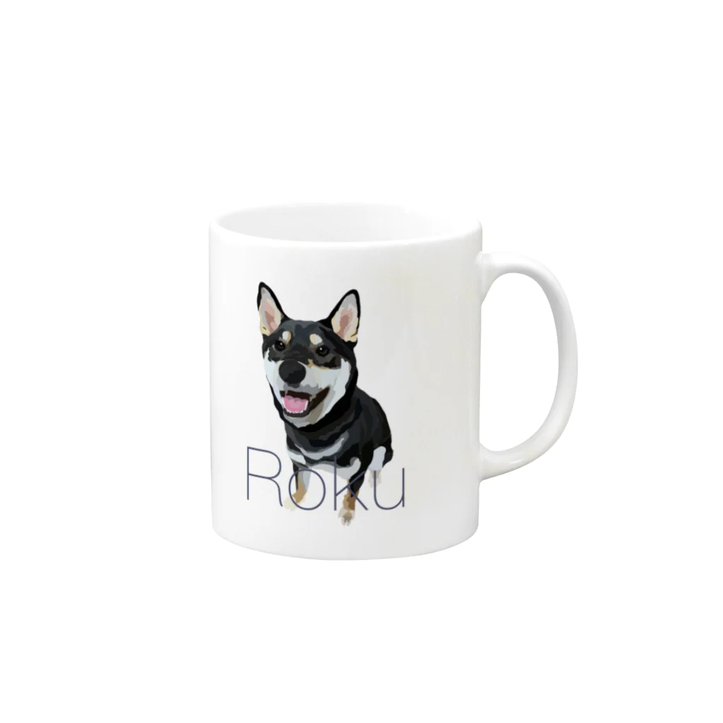 柴犬ROKUの柴犬ROKU【笑顔】 Mug :right side of the handle