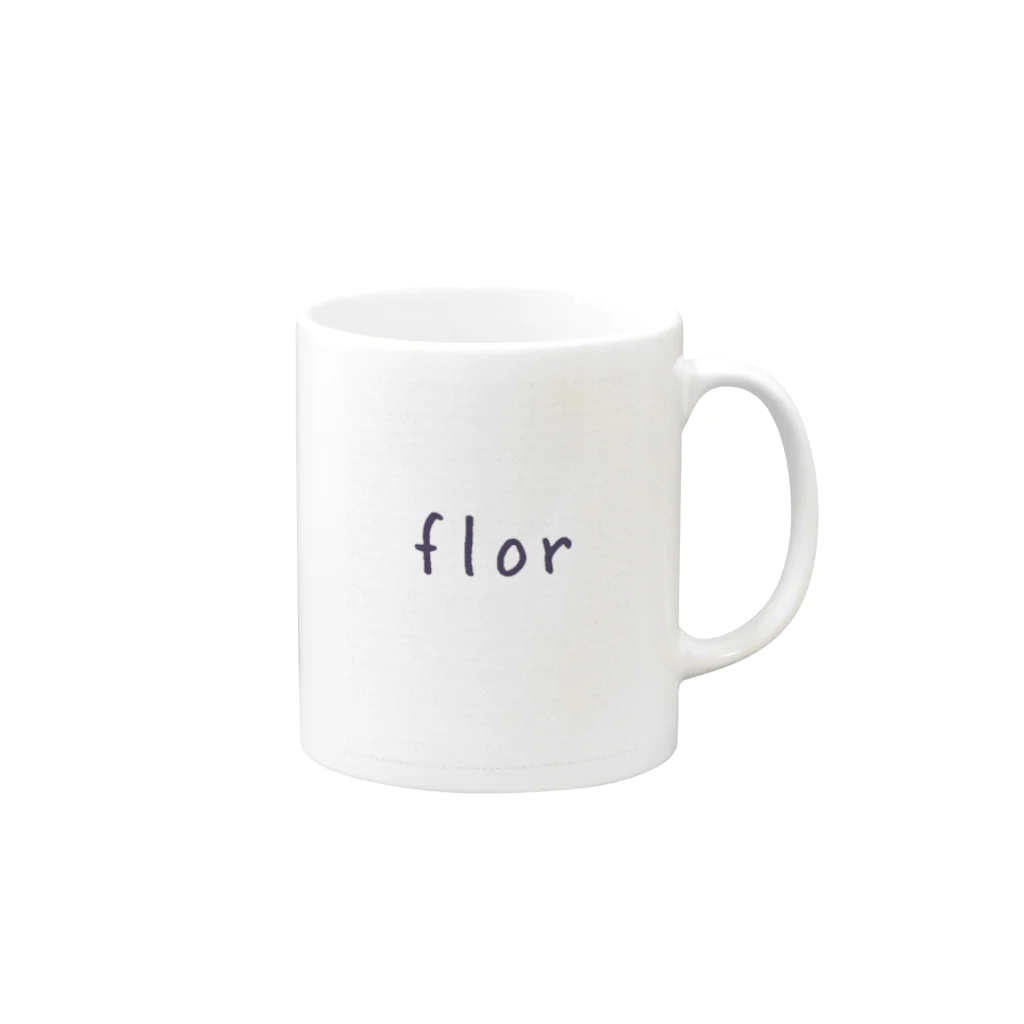 シンプルロゴのflor Mug :right side of the handle