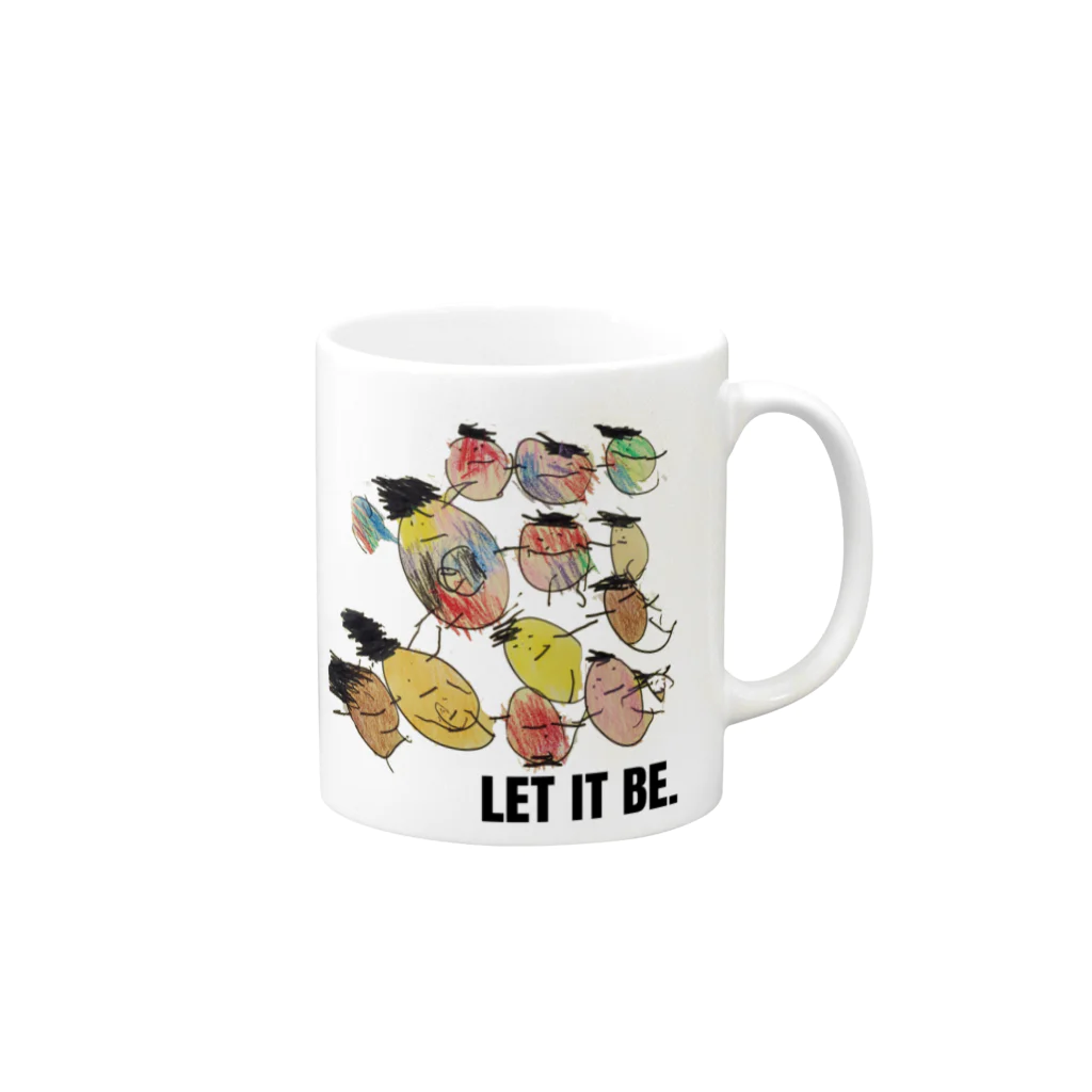 EMMA画伯のLET IT BE. Mug :right side of the handle