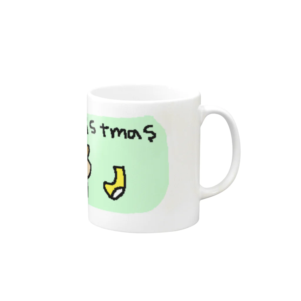 にしおかあきのパンダのクリスマス Mug :right side of the handle