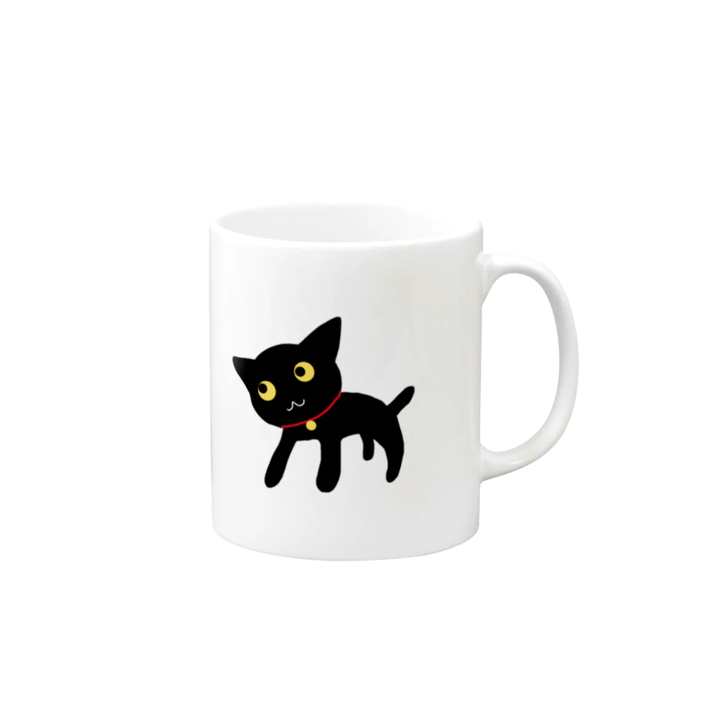 のほほん屋の黒猫さん Mug :right side of the handle