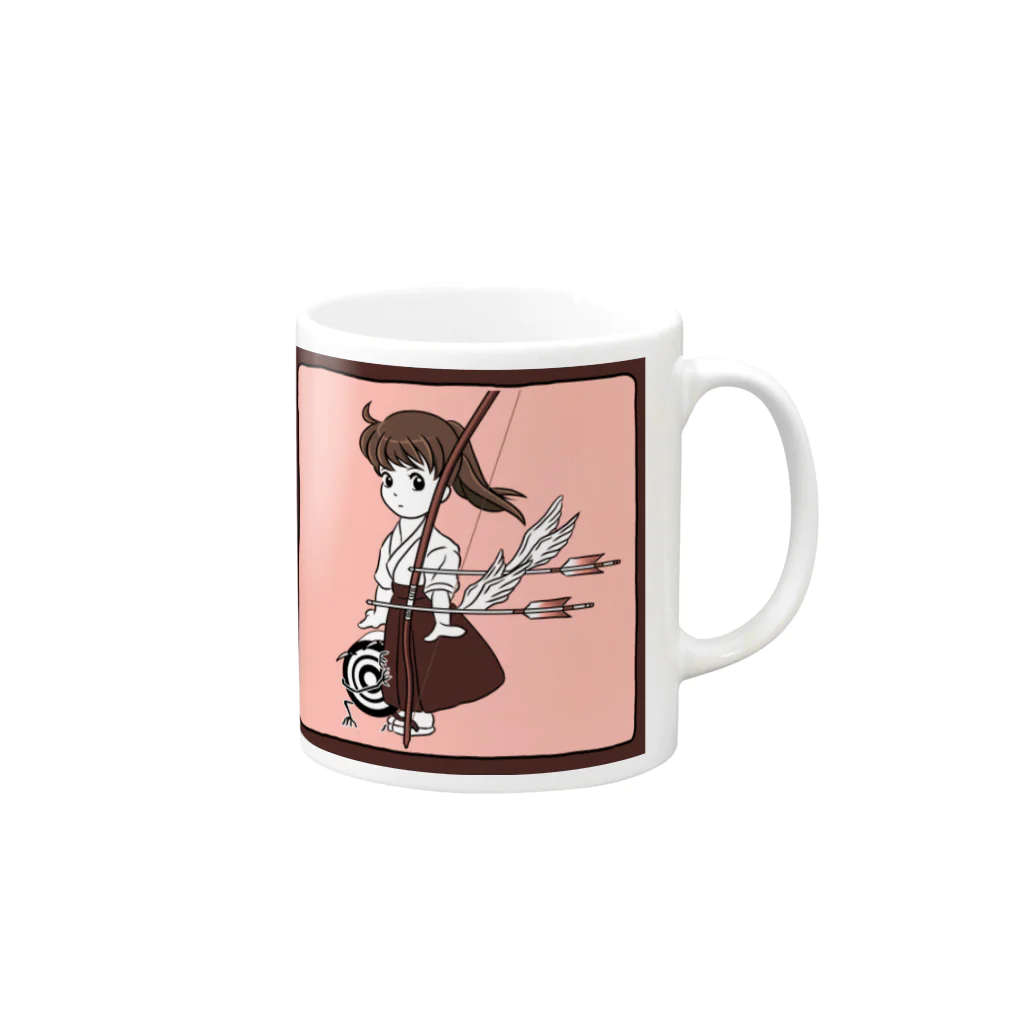 しらまの弓道少女と的虫（レッド） Mug :right side of the handle