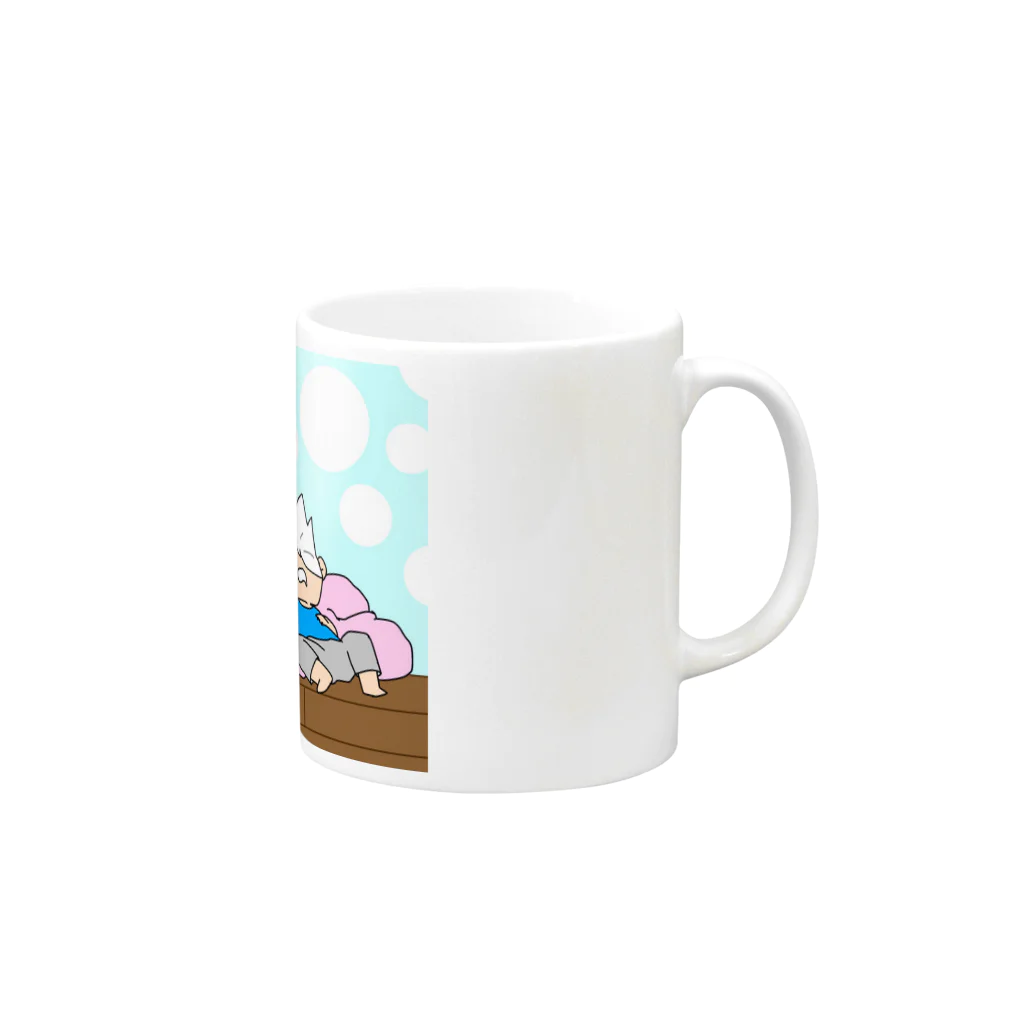 白イタチ(Siroitati)のお昼寝をする子たち Mug :right side of the handle