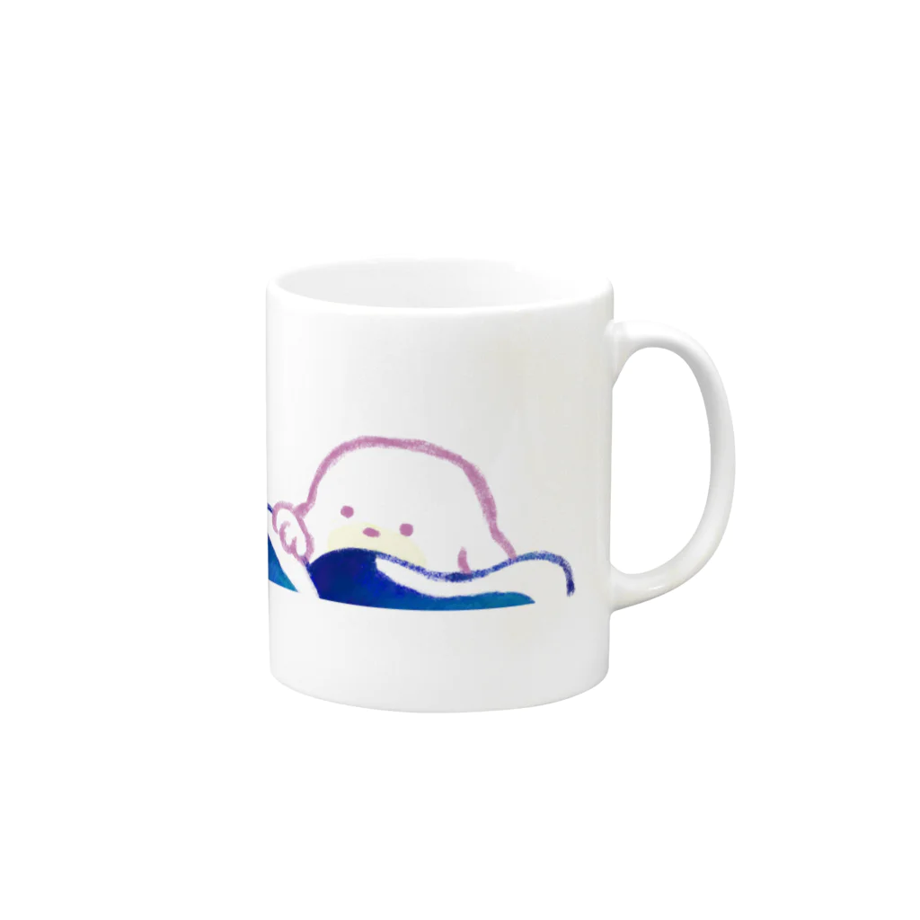 おかたまのこんにちわん Mug :right side of the handle