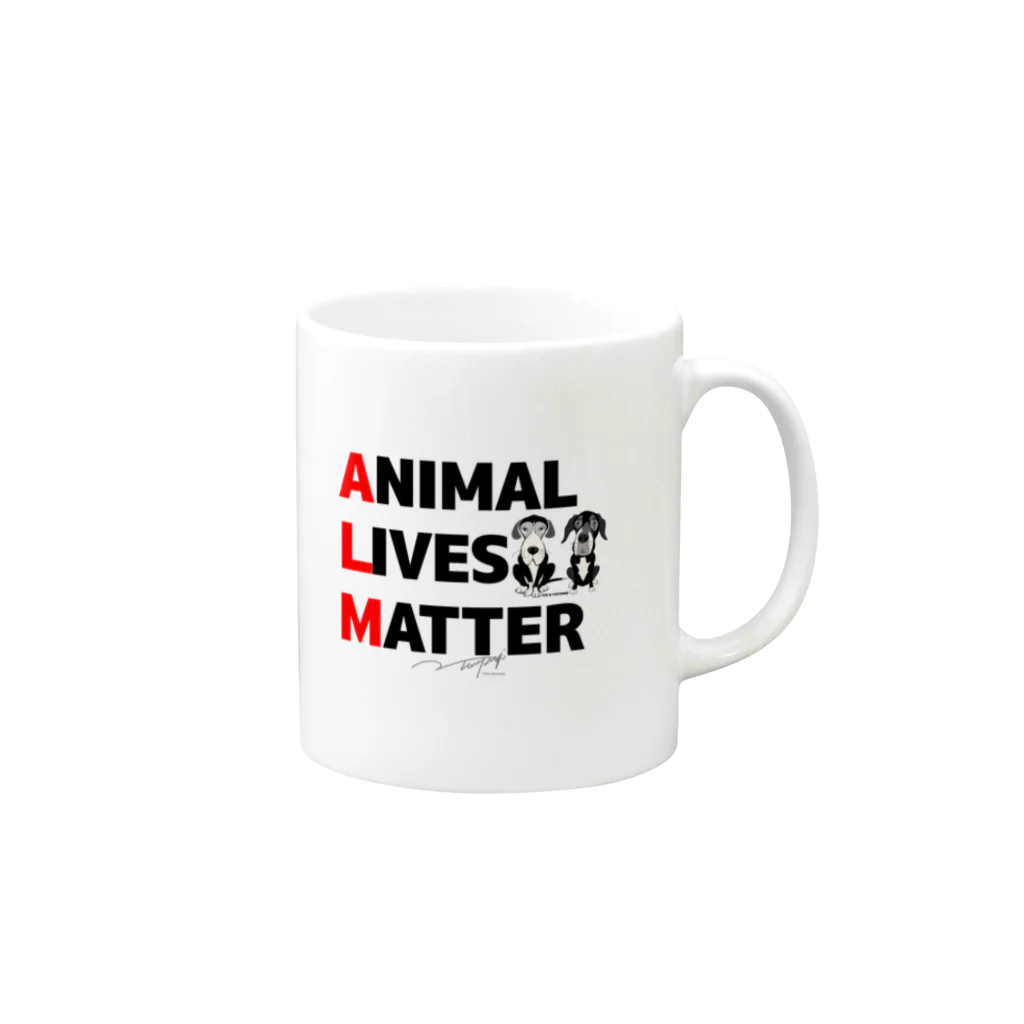 HGA48 動物愛護チャリティーグッズのAnimal Lives Matter "Suu & Cheyenne" マグカップの取っ手の右面