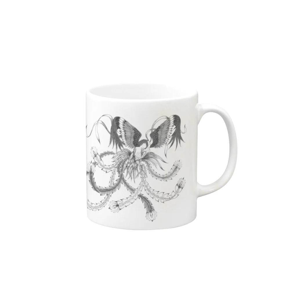 Skull-bankの鳳凰 Mug :right side of the handle