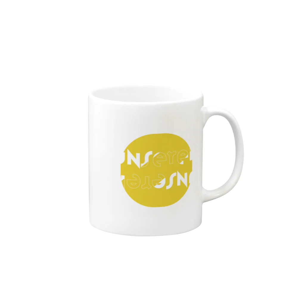 unserenのロゴ　イエロー Mug :right side of the handle