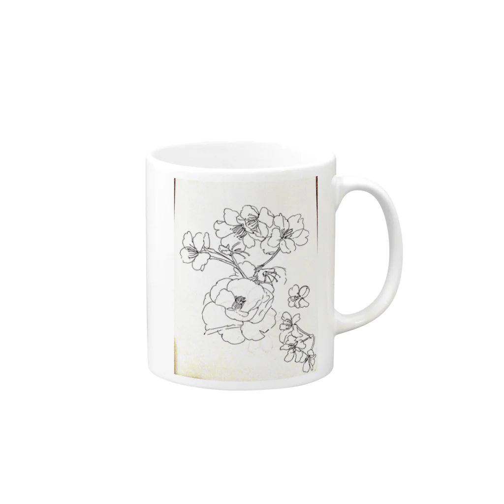 Etoile22Chauvesourisの椿春爛漫　"Camellia and Primavera" Mug :right side of the handle