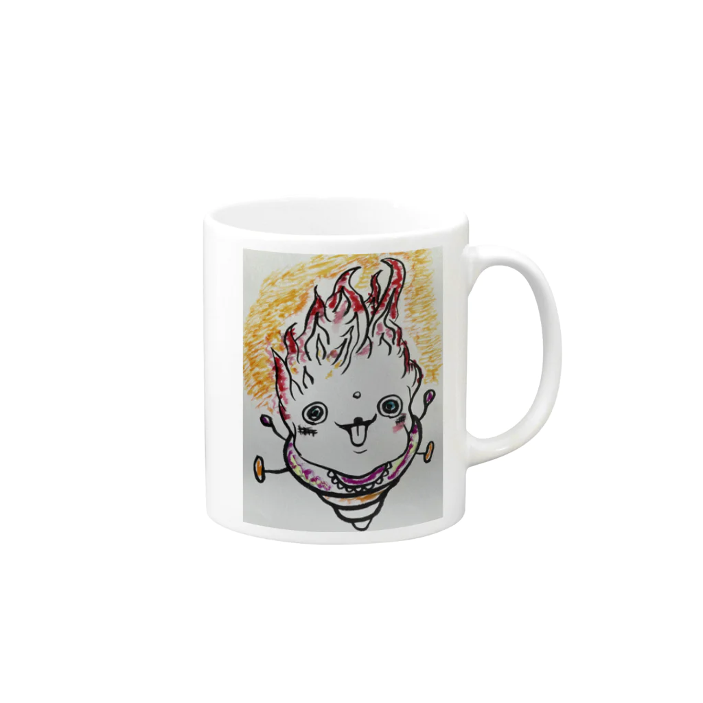 ベーグルの火の子 Mug :right side of the handle