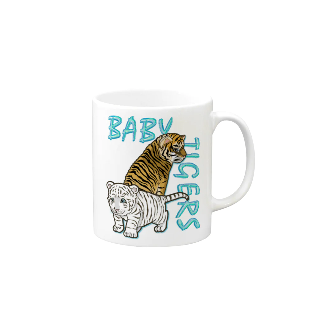 LalaHangeulのBABY TIGERS マグカップの取っ手の右面