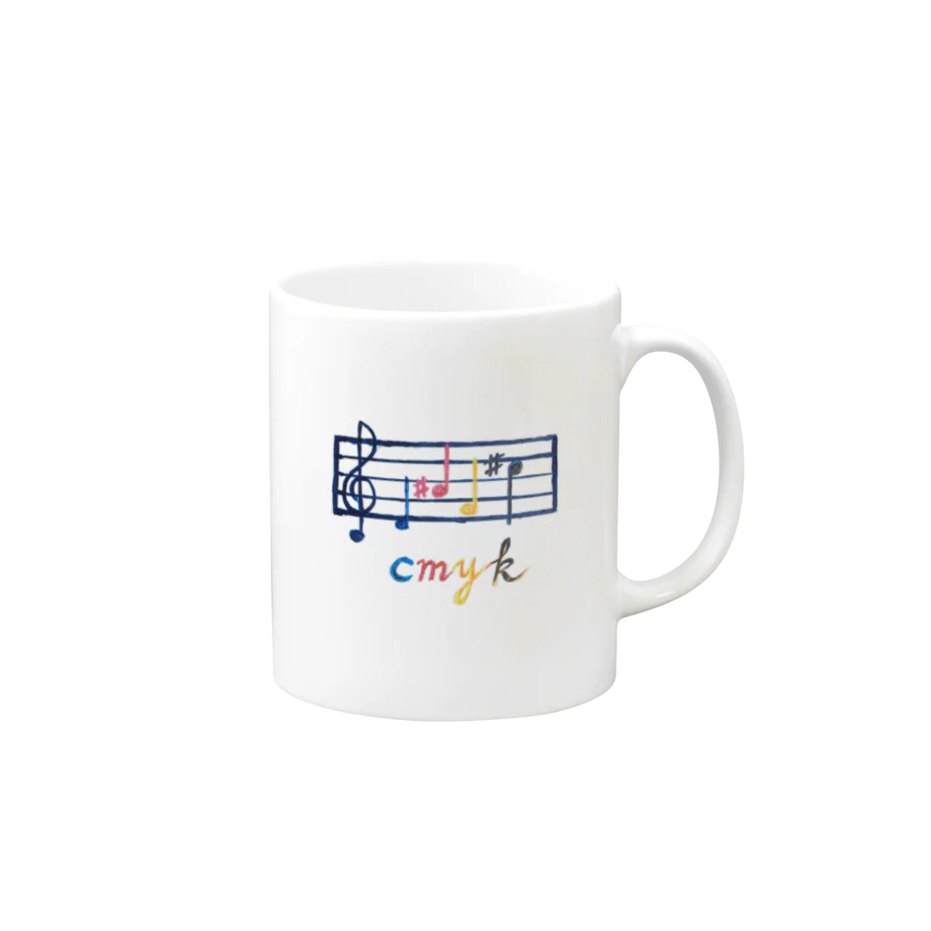 Shop: ristretto recordsのcmyk Mug :right side of the handle