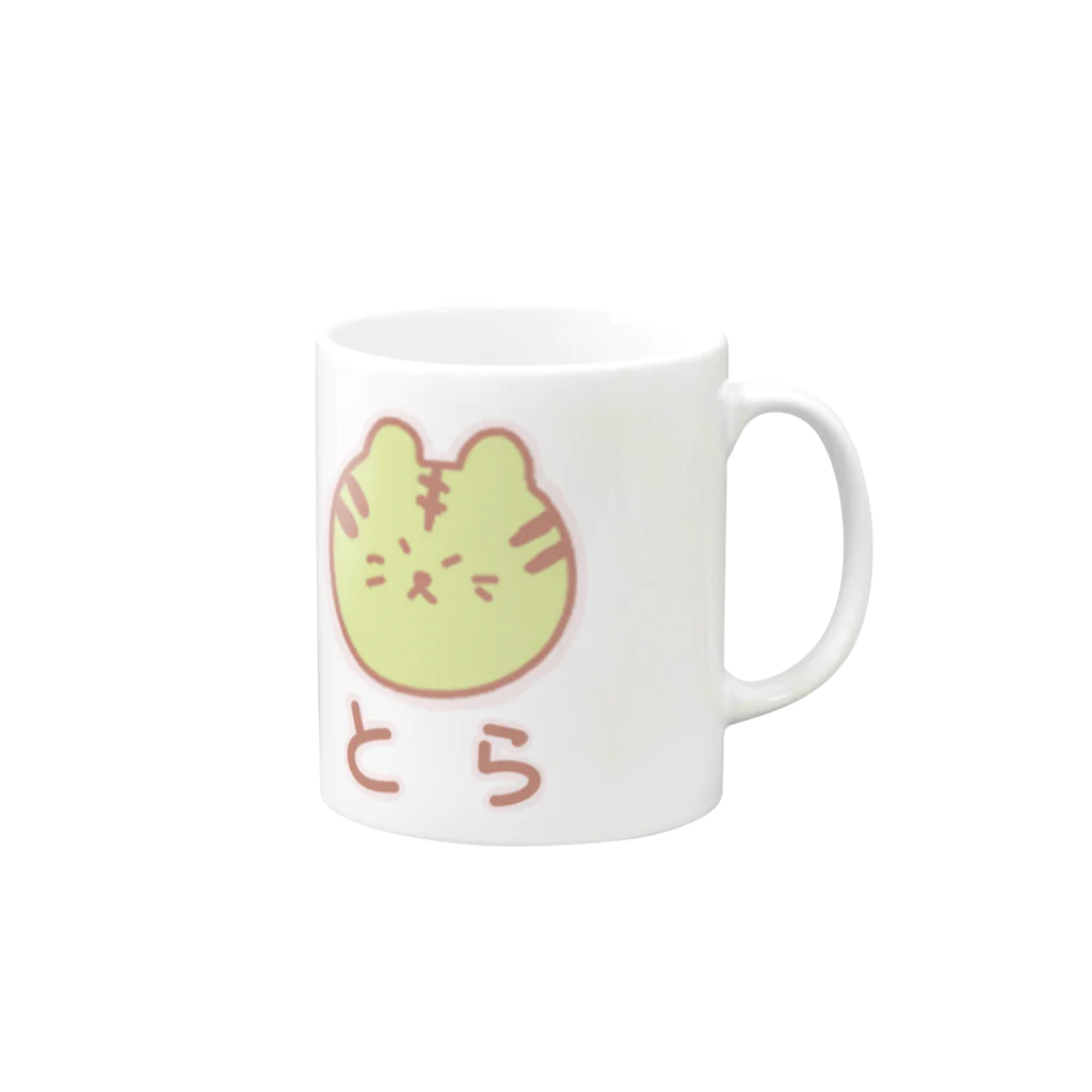 chikoショップのとらさん Mug :right side of the handle