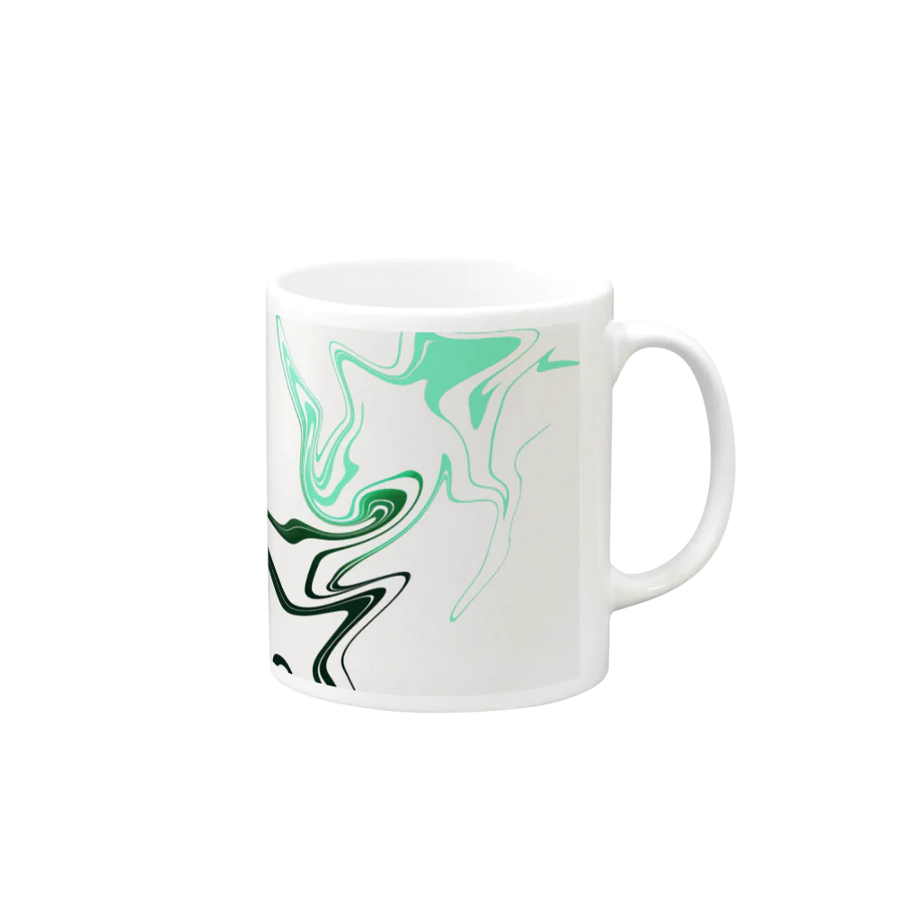 コケ玉のお店のマーブルぐるぐる2 Mug :right side of the handle