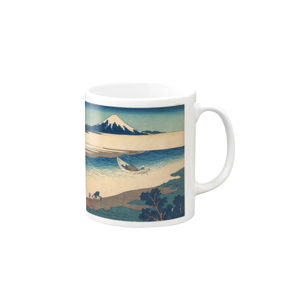 日本の名画の富獄三十六景・武州玉川 Mug :right side of the handle