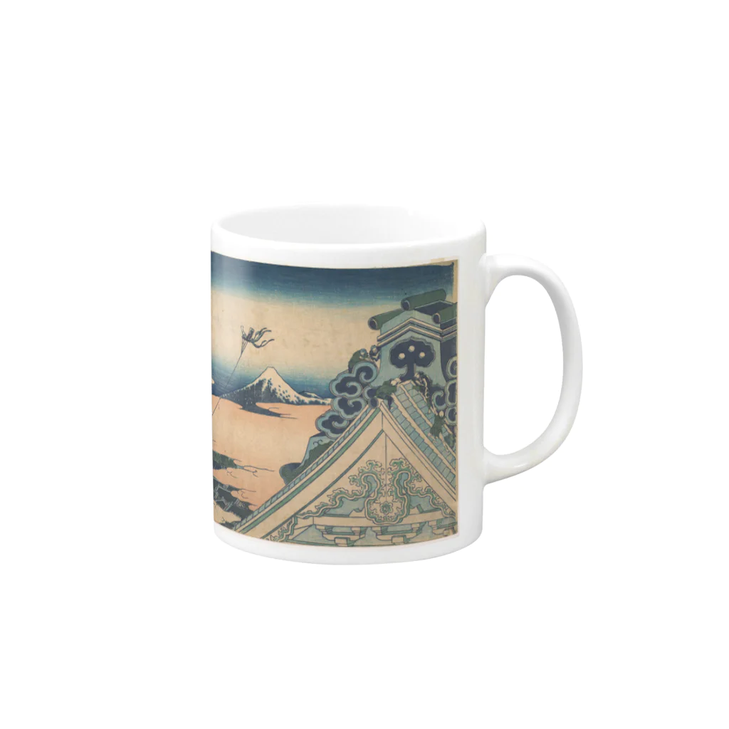 日本の名画の富獄三十六景・東都浅艸本願寺 Mug :right side of the handle