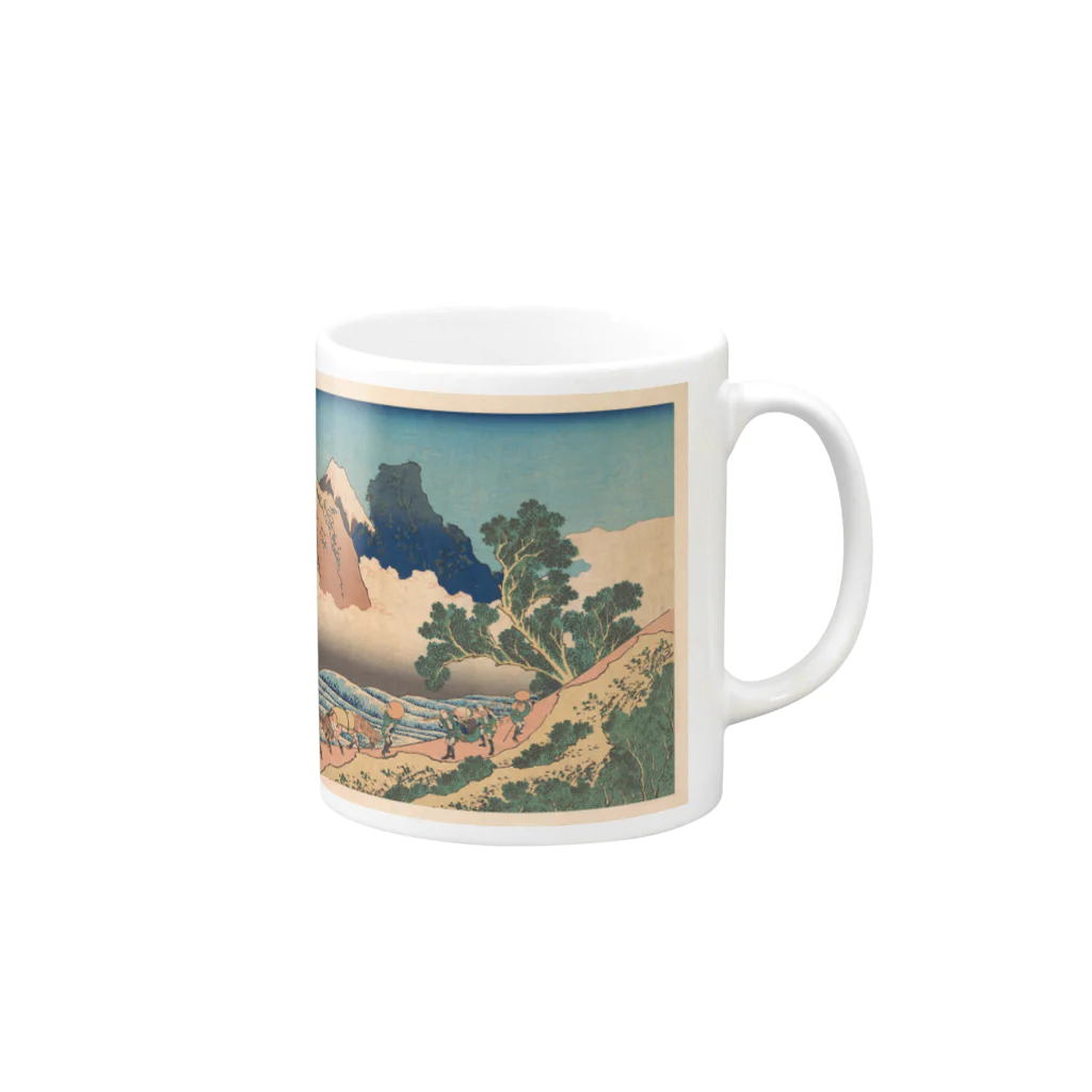 日本の名画の富獄三十六景・身延川裏不二 Mug :right side of the handle