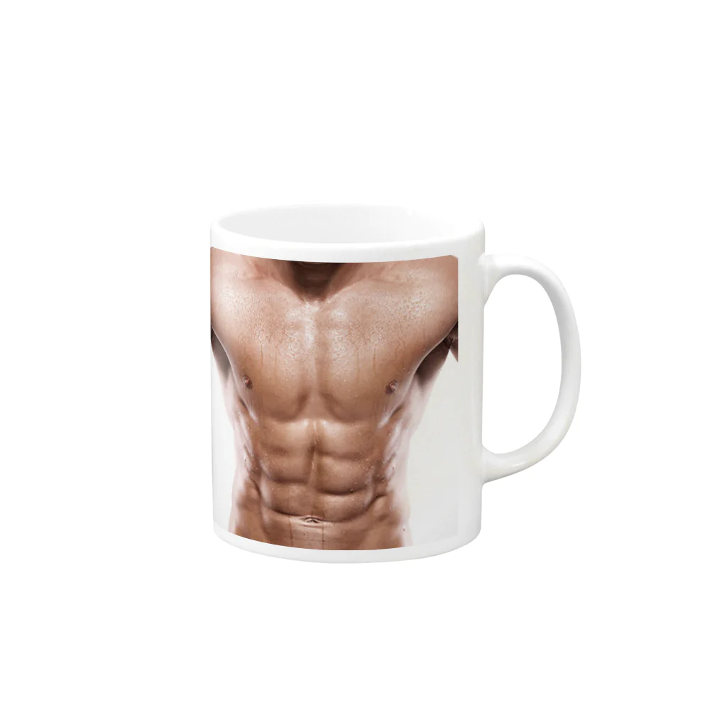 AAAstarsのマッチョのシックスパック Mug :right side of the handle