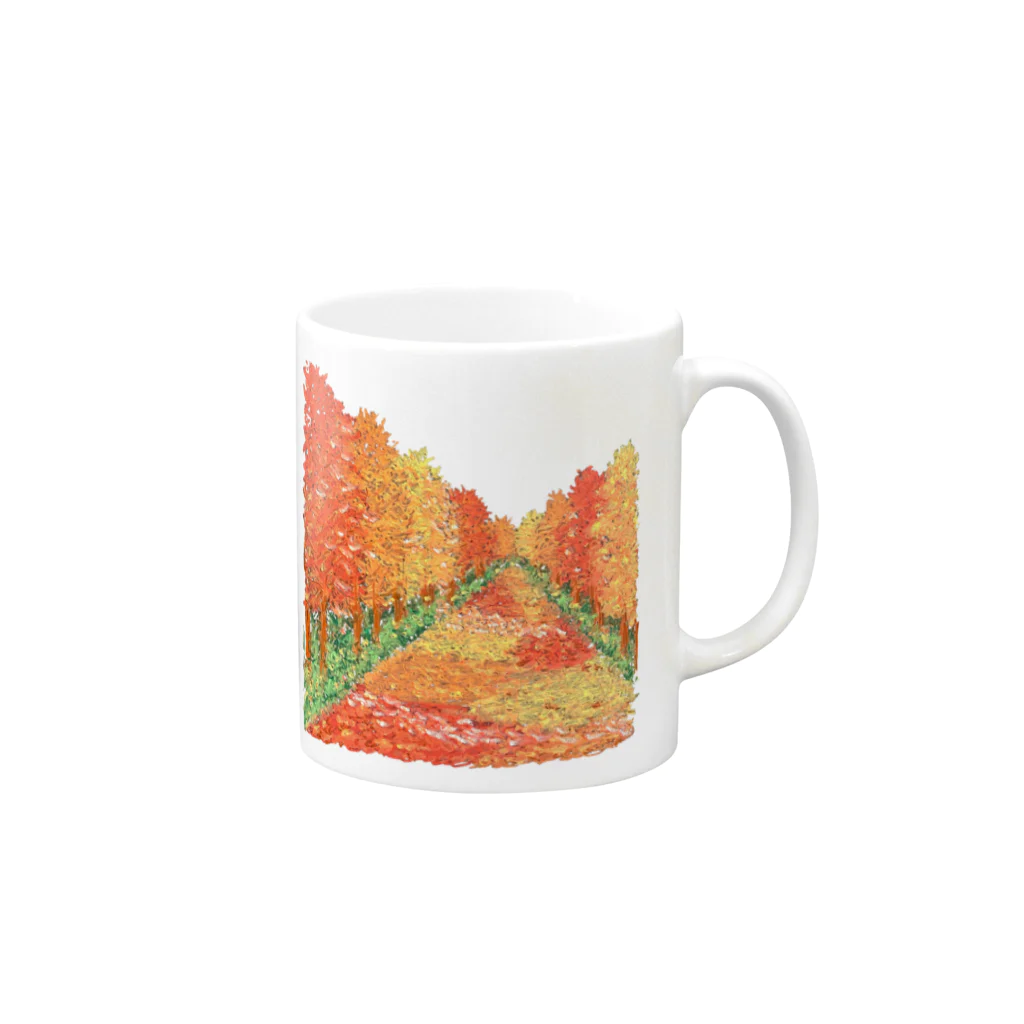 KANAT  LAMHITAの秋の散歩道 Mug :right side of the handle