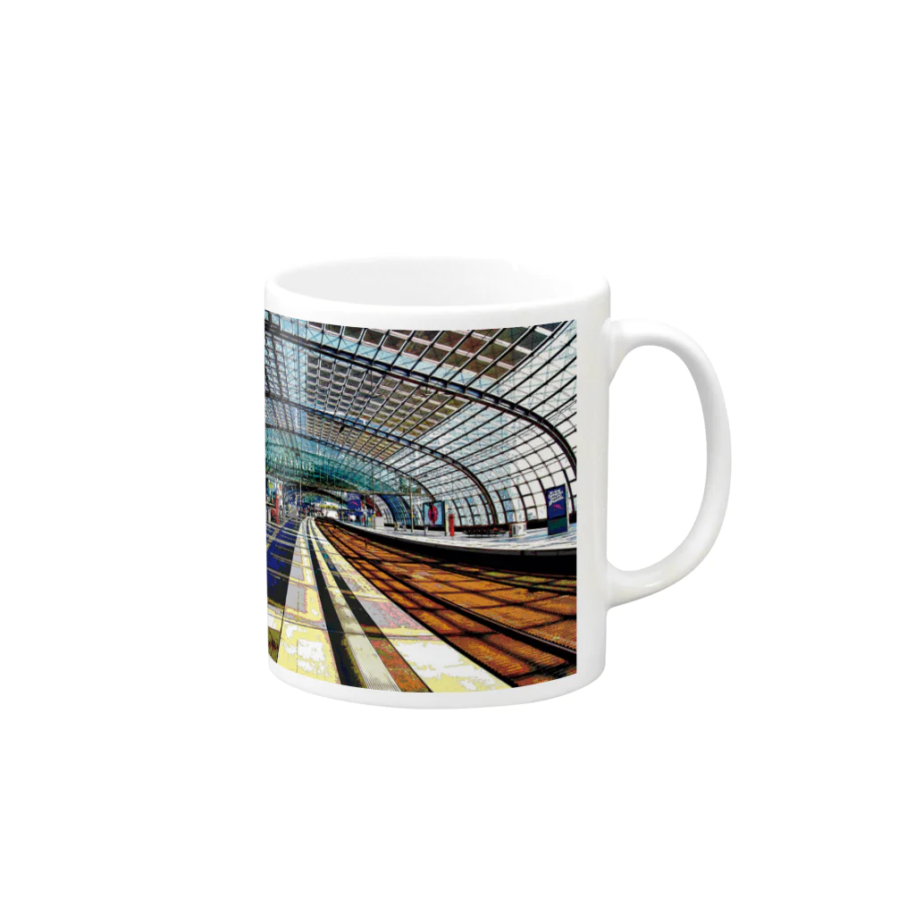 GALLERY misutawoのドイツ ベルリン中央駅のホーム Mug :right side of the handle