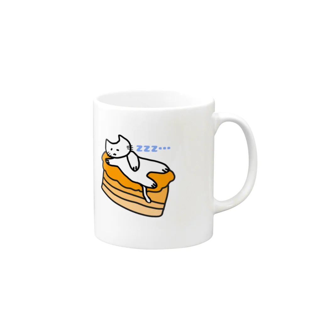 たまねこのねむ猫 Mug :right side of the handle