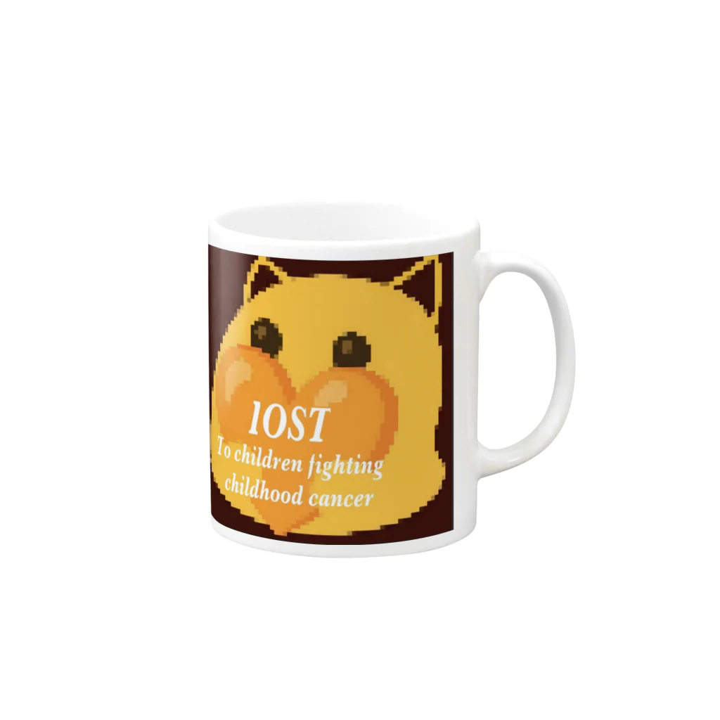 IOST_Supporter_CharityのIOST 幸せを運ぶ猫 Mug :right side of the handle