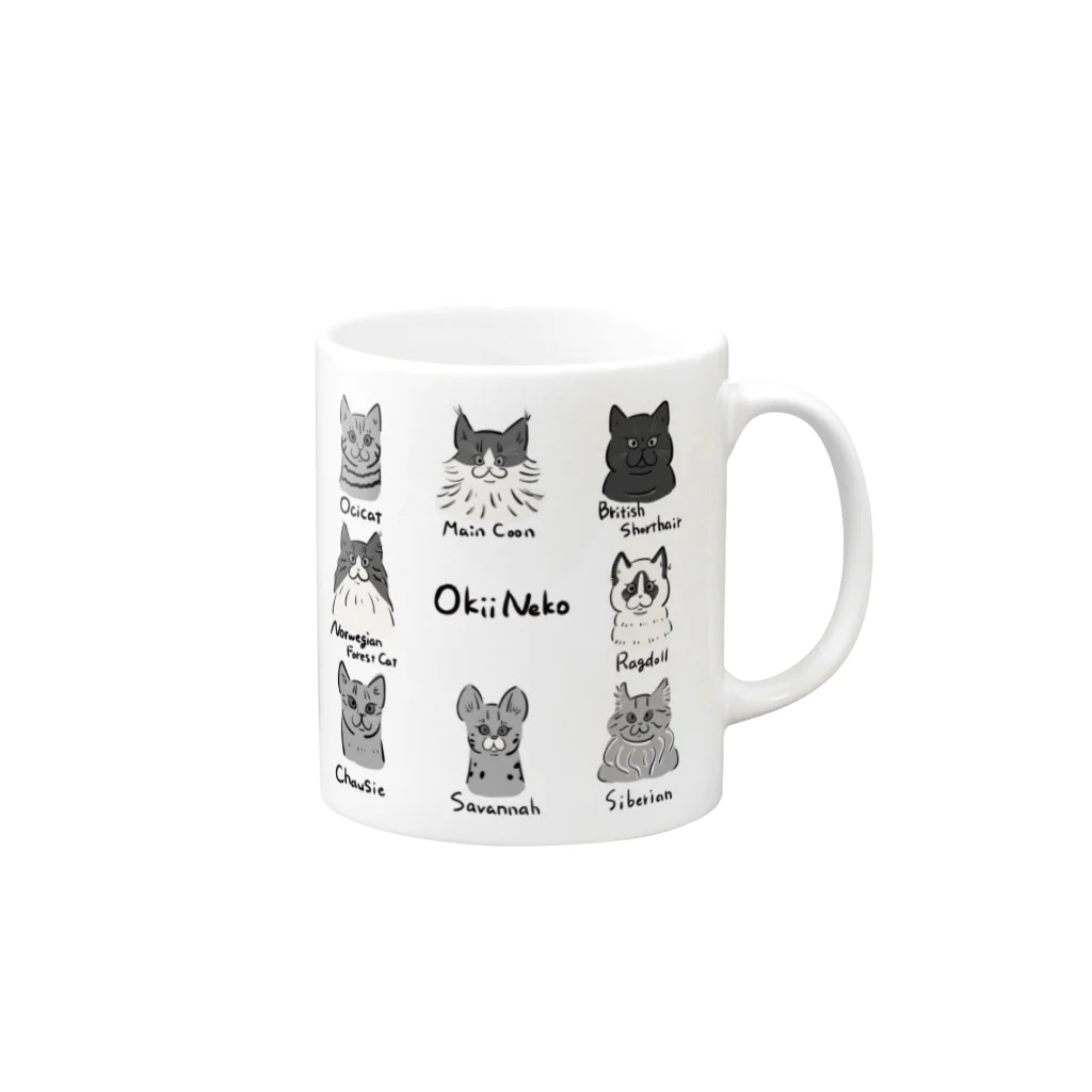 paniniのokii neko Mug :right side of the handle