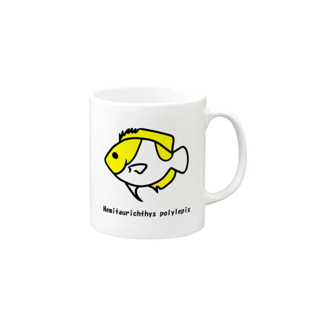 アジマル雑貨店のカスミチョウチョウウオ Mug :right side of the handle