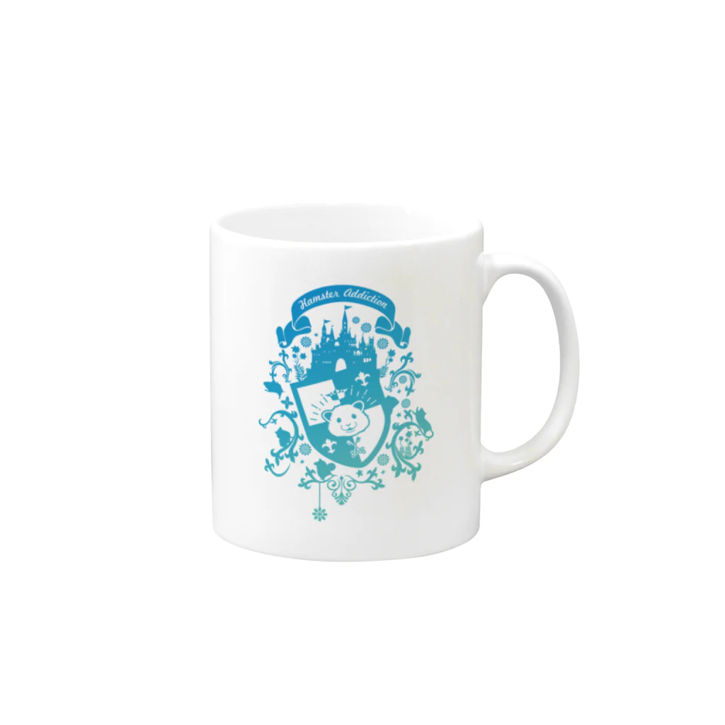 ハム‘s工房のハムスター エンブレム ブルー Mug :right side of the handle