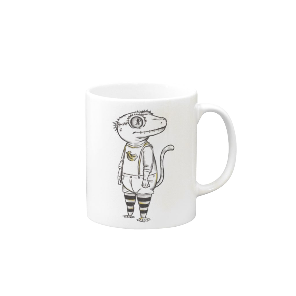 MIKAERUのクレステッドゲッコーさん Mug :right side of the handle