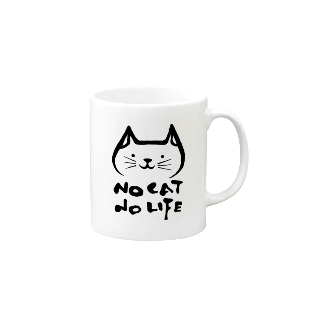 たろくろのNO CAT NO LIFE マグカップの取っ手の右面