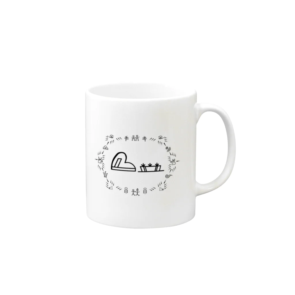 三重殺セカンドの店のトンパ文字 「岡田」 Mug :right side of the handle