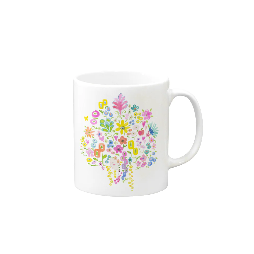 tetote ai design hut ～森の中のデザイン制作所～の花ごころ　恋ごころ Mug :right side of the handle