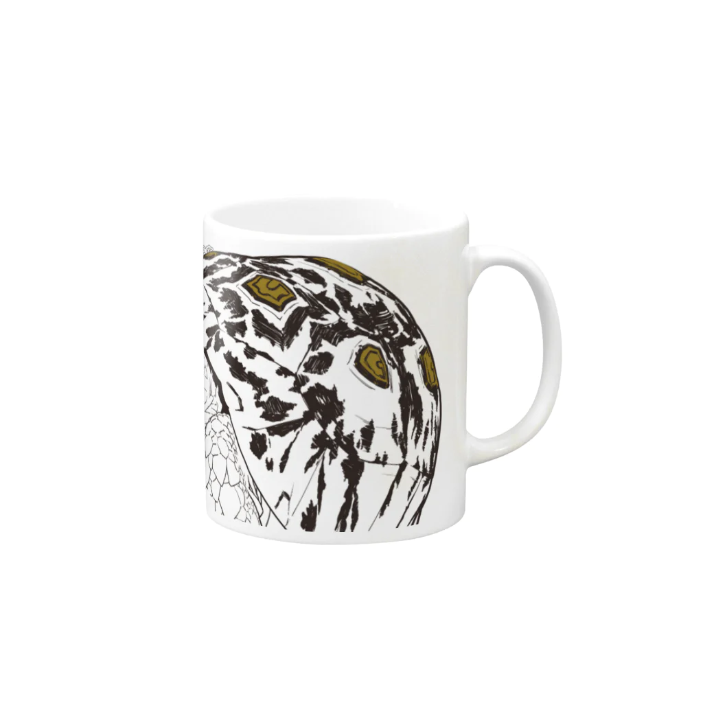 mado-pipippi-shopのヒョウモンリクガメ-WT01 Mug :right side of the handle