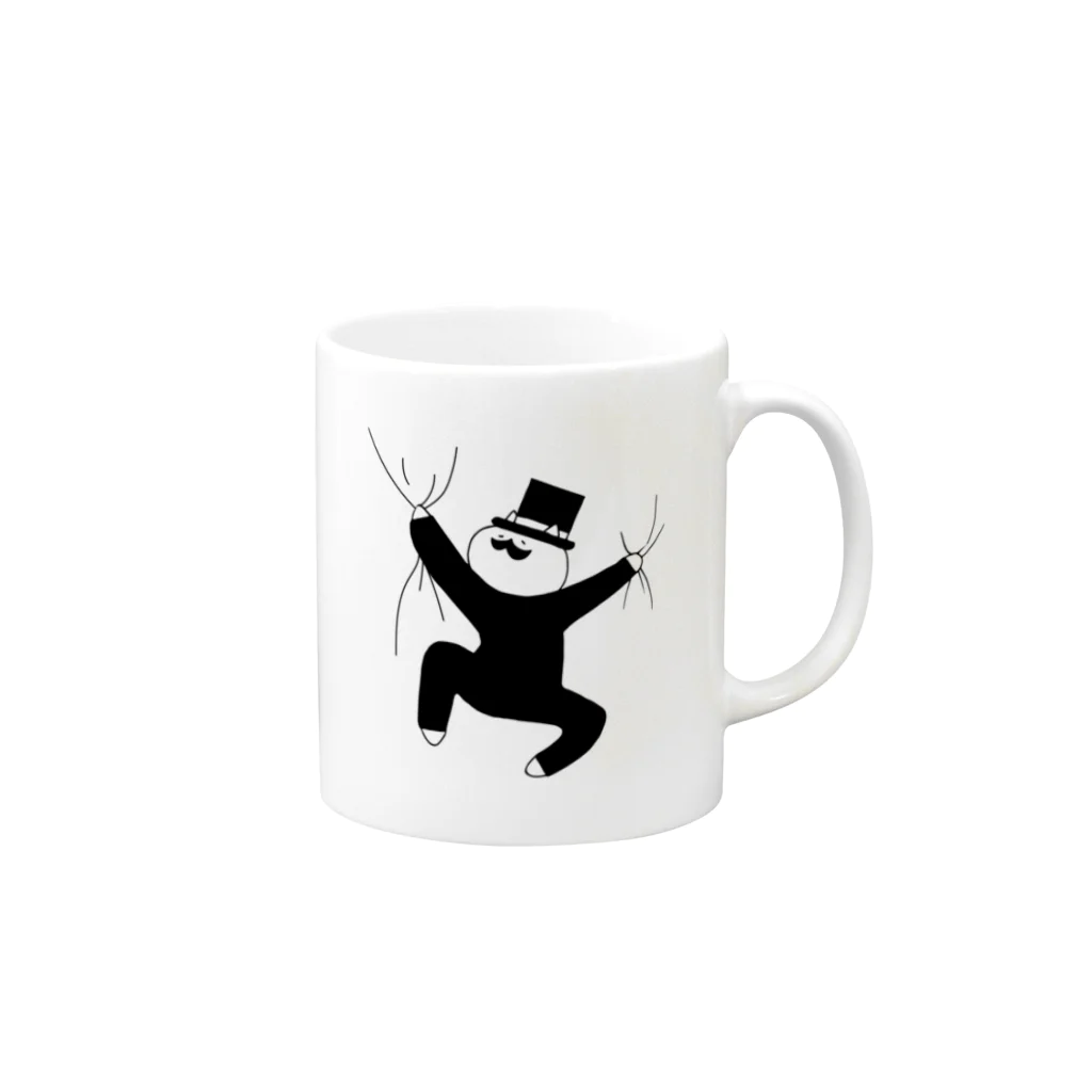 nyakamoのbodyguard gentleman cat Mug :right side of the handle