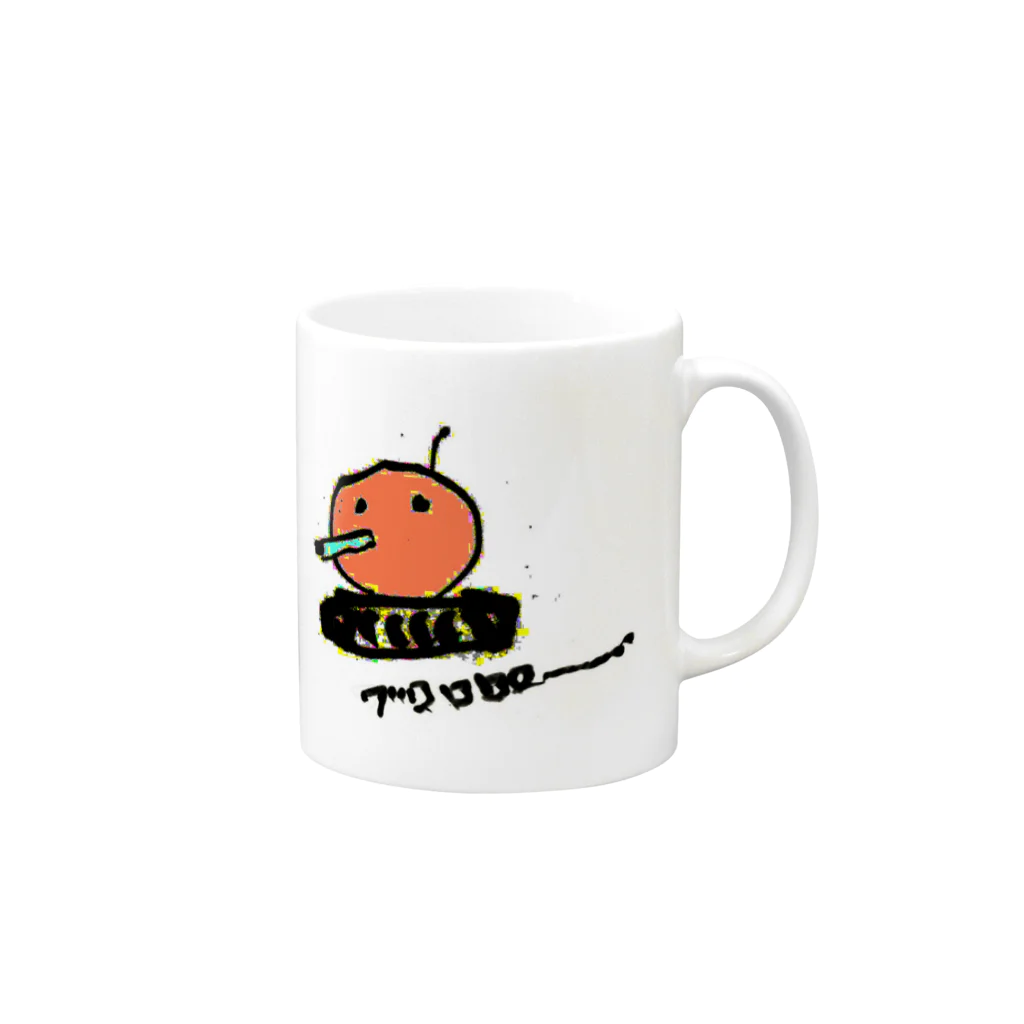 生クリームの生ちゃんの生活雑貨のブロロダコ Mug :right side of the handle