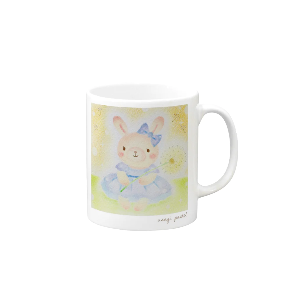 うさぎパステルのうさぎのわたげちゃん Mug :right side of the handle