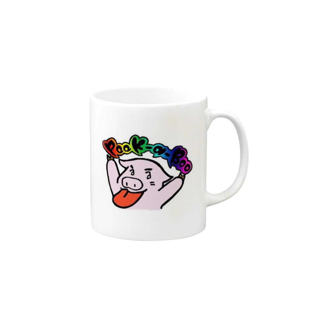 劇団Peek-a-Booのぱお Mug :right side of the handle