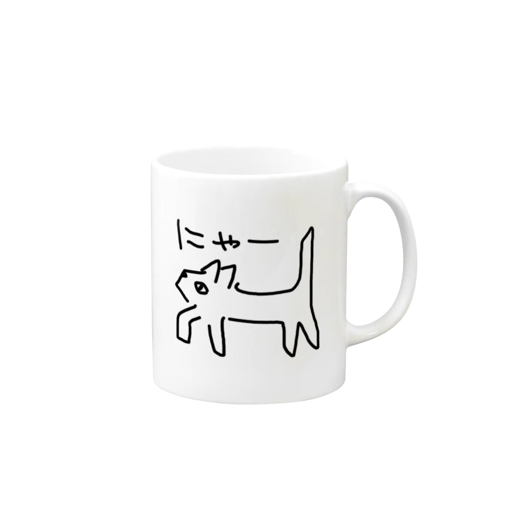 ののの猫屋敷の【テト】 Mug :right side of the handle