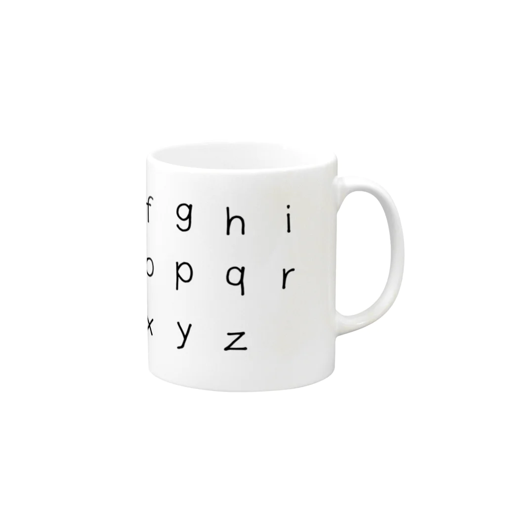 ワークンのローマ字（小文字） Mug :right side of the handle