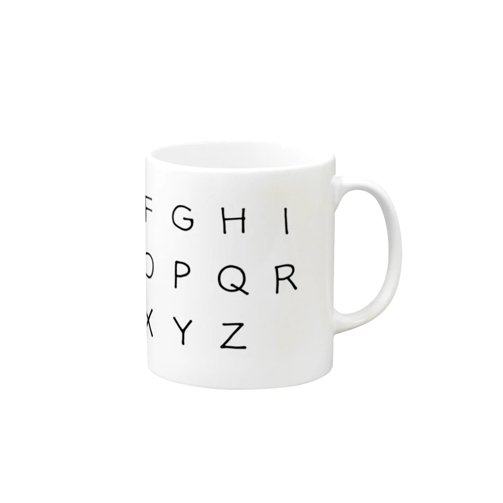 ワークンのローマ字（大文字） Mug :right side of the handle