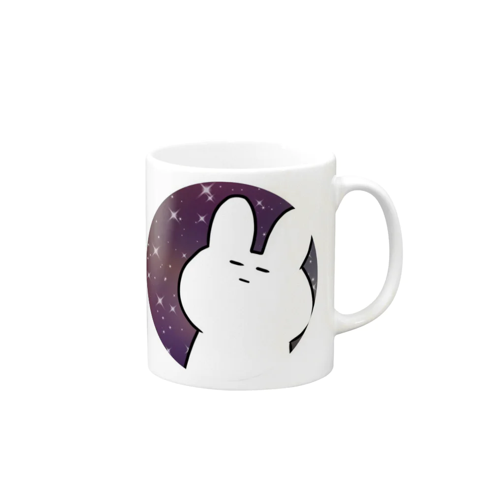 月のうさぎのみみの月のうさぎのマグカップ Mug :right side of the handle