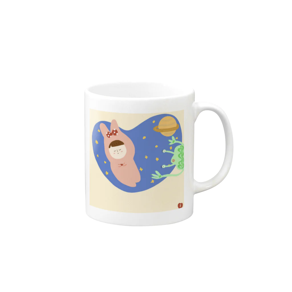 はがの森のくるみちゃん Mug :right side of the handle