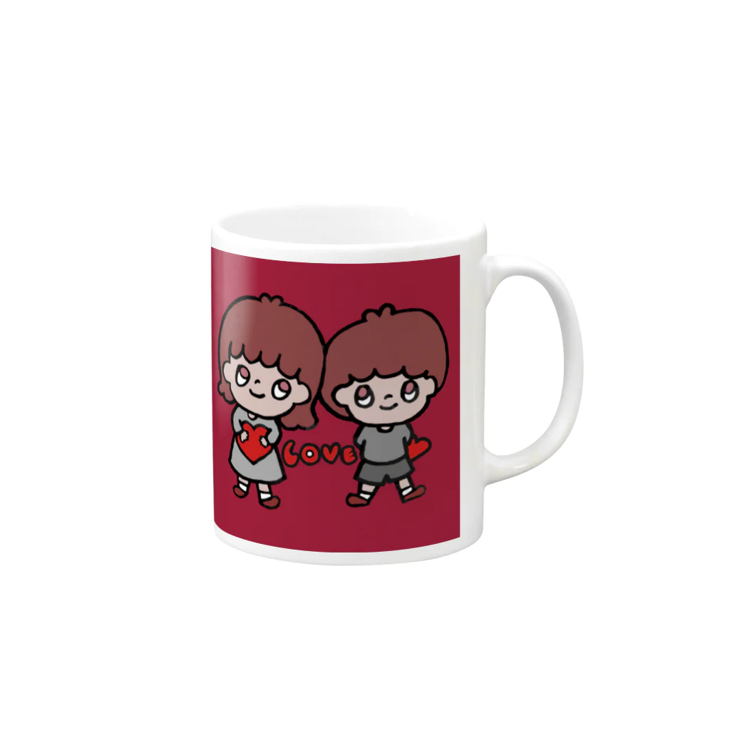 rurugirlの女の子男の子 Mug :right side of the handle