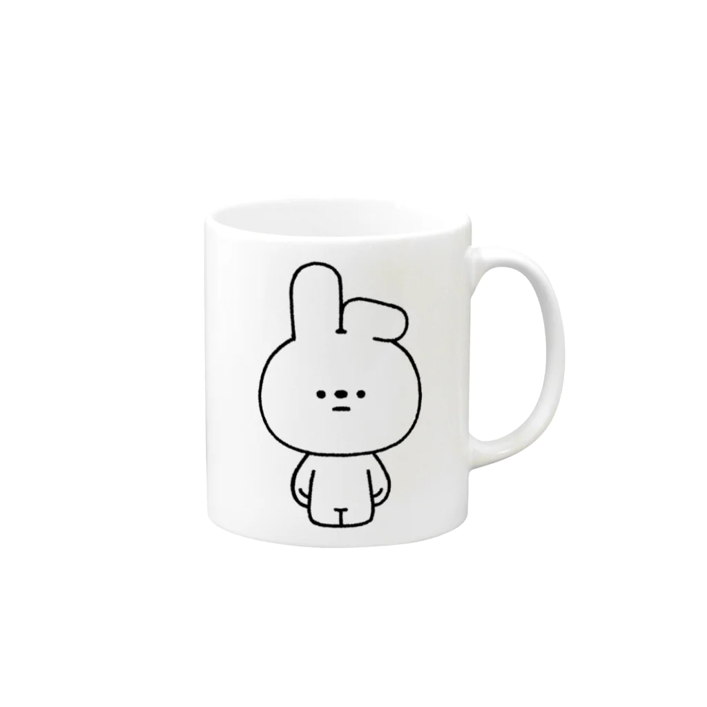 こつｗのおみせの量産うさぎ みみおれ Mug :right side of the handle