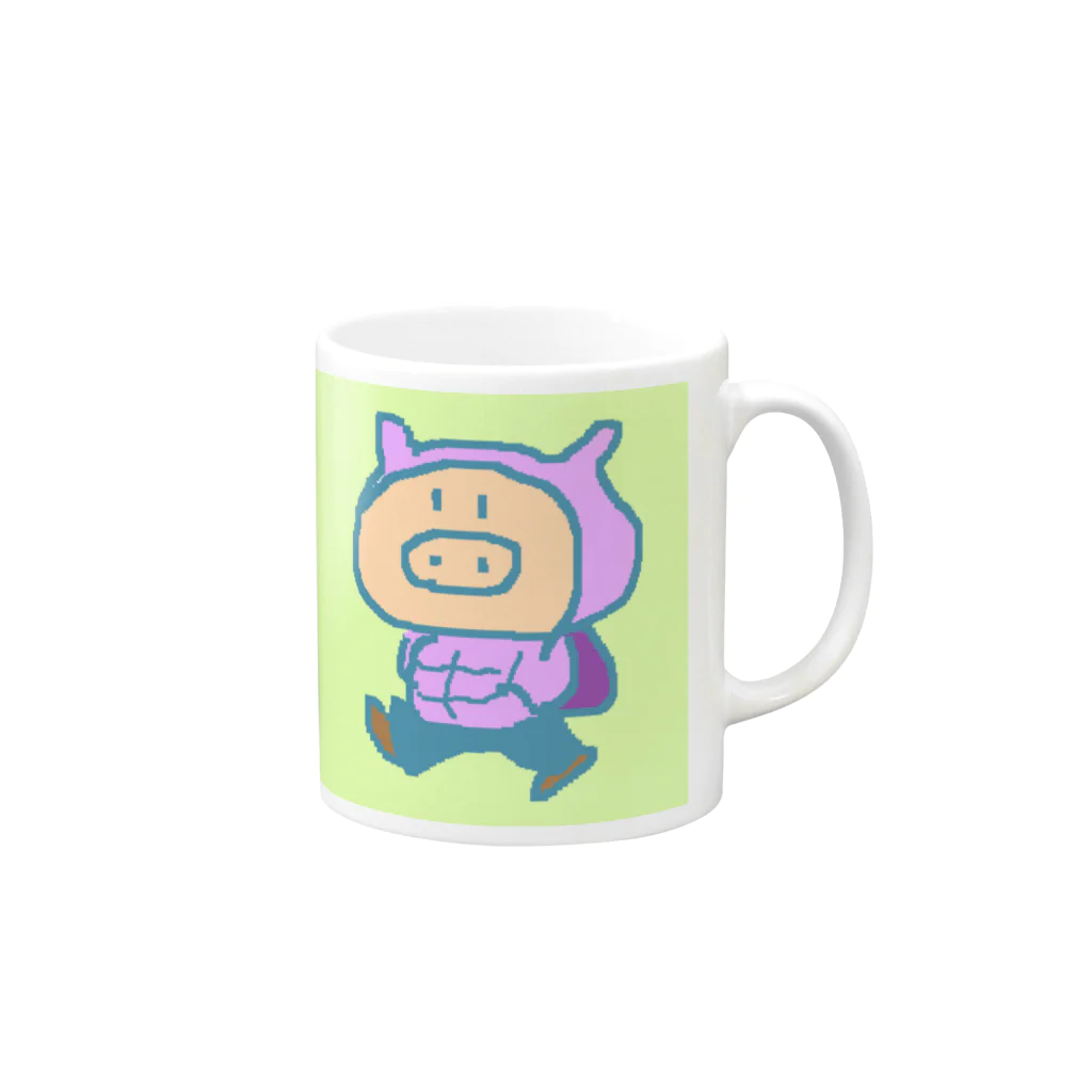 lunar eclipseのぶたやまだくんゲーム買いに Mug :right side of the handle