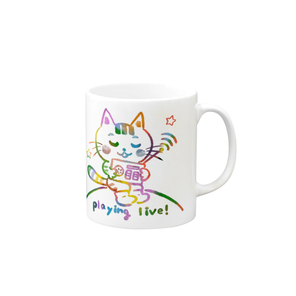 にゃんぴーのkirakiraにゃんぴー Mug :right side of the handle