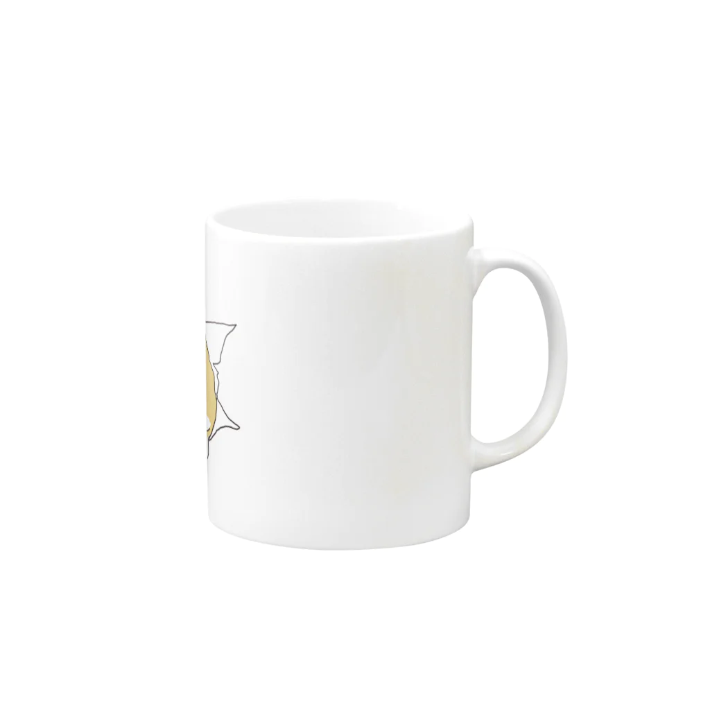 順扇堂の突きぬ犬（茶） Mug :right side of the handle