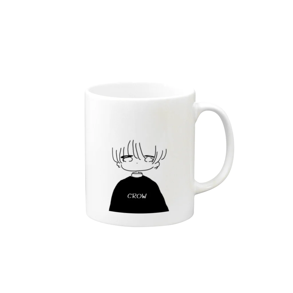 ℂ̆̈𝕣̲̅ CROWのクロコース Mug :right side of the handle